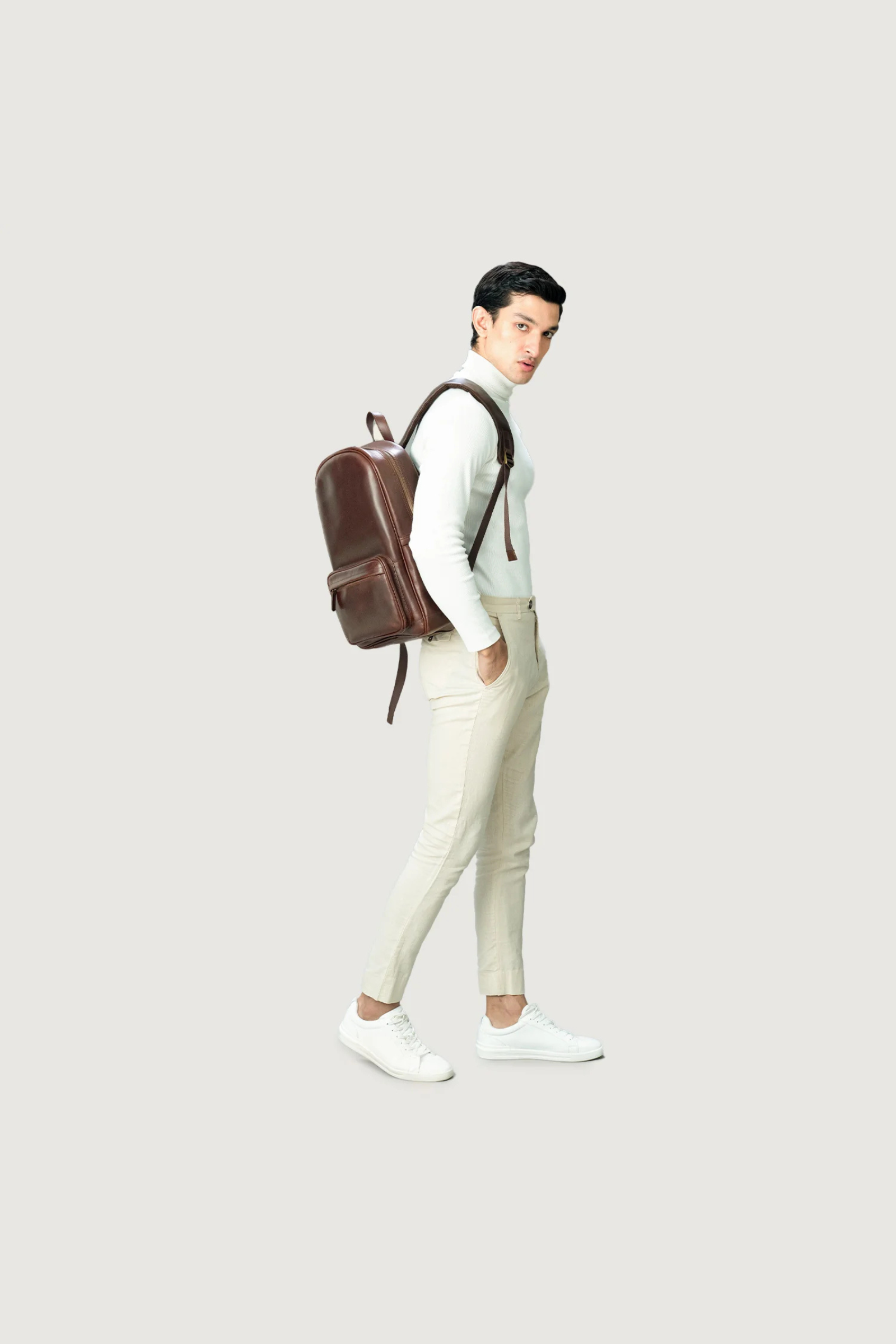 Genuine Crazy Horse Leather Laptop Backpack