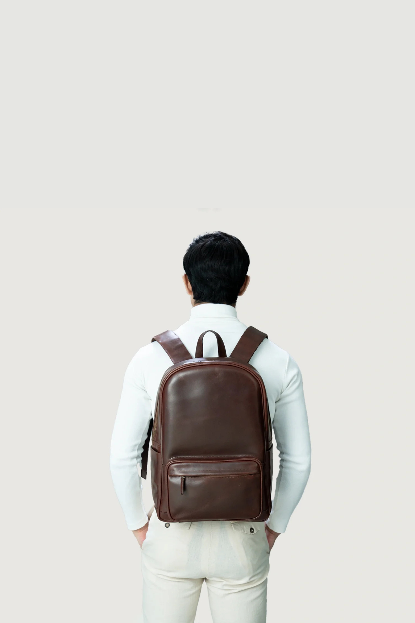 Genuine Crazy Horse Leather Laptop Backpack