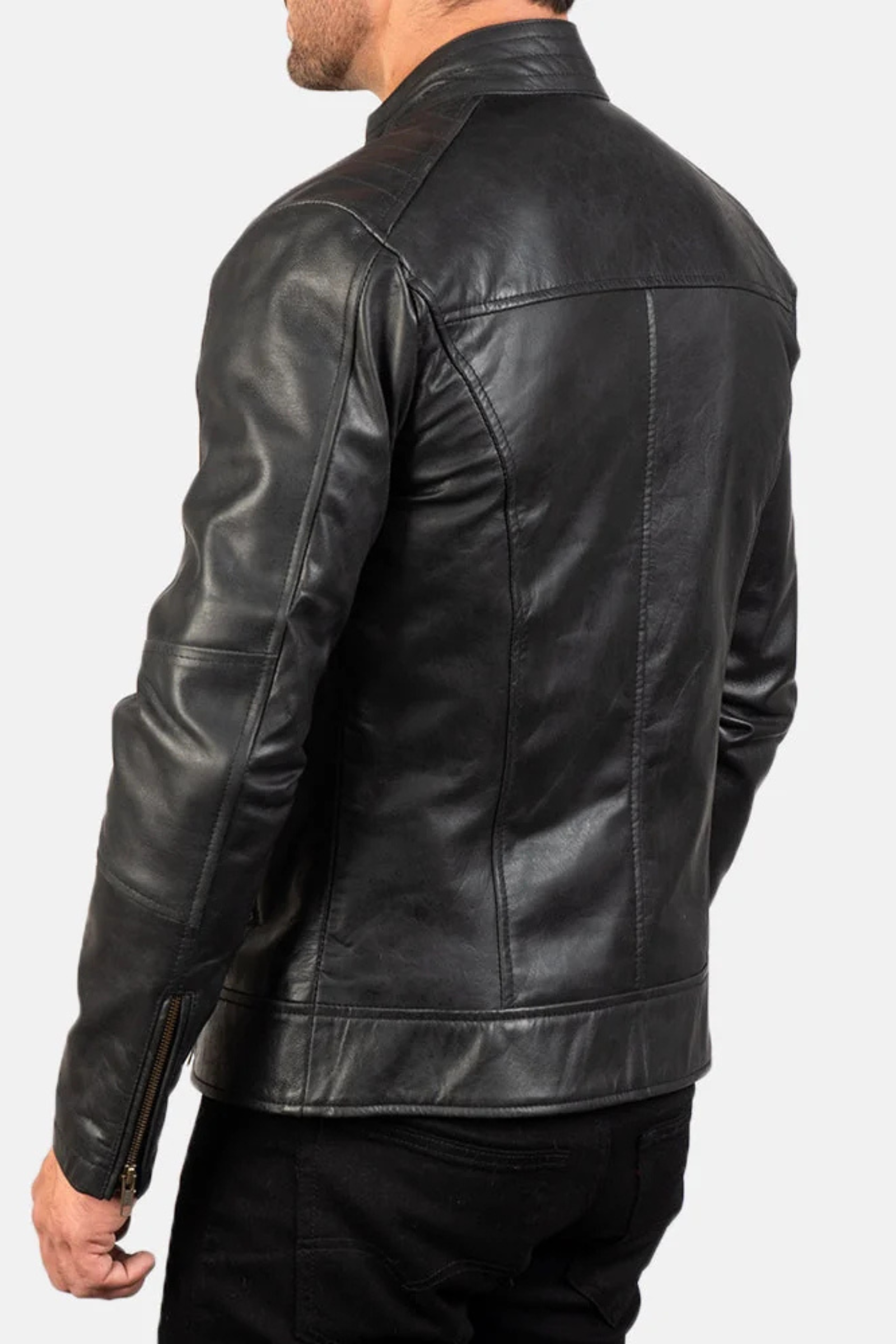 Genuine Cowhide Pull-Up Leather Jacket for Men