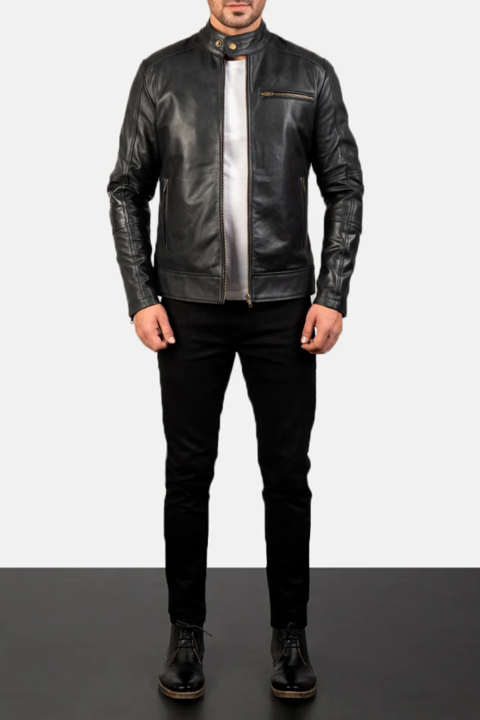 Genuine Cowhide Pull-Up Leather Jacket for Men